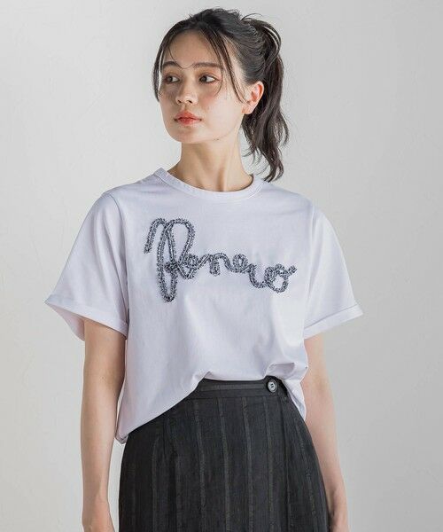 Droite lautreamont / ドロワットロートレアモン カットソー | フリンジコードロゴTシャツ≪手洗い可能≫ | 詳細5