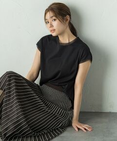 Droite lautreamont / ドロワットロートレアモン カットソー | 天竺シアー切替えTシャツ≪洗濯機で洗える≫