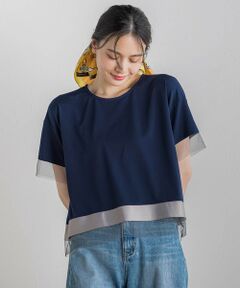 Droite lautreamont / ドロワットロートレアモン カットソー | 【WEB限定】グログランボーダー切替えプルオーバー≪手洗い可能≫