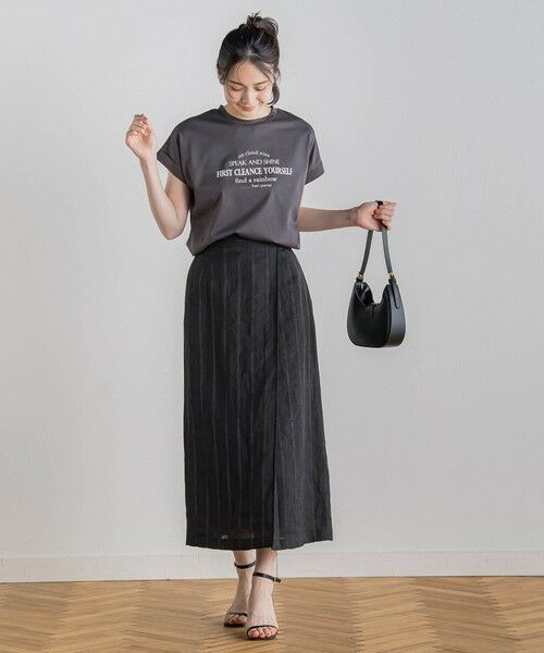 Droite lautreamont / ドロワットロートレアモン カットソー | 【WEB限定】ドライタッチコットン英文ロゴT≪洗濯機で洗える≫ | 詳細9