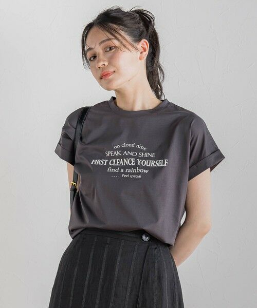 Droite lautreamont / ドロワットロートレアモン カットソー | 【WEB限定】ドライタッチコットン英文ロゴT≪洗濯機で洗える≫ | 詳細13