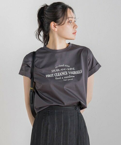 Droite lautreamont / ドロワットロートレアモン カットソー | 【WEB限定】ドライタッチコットン英文ロゴT≪洗濯機で洗える≫ | 詳細14