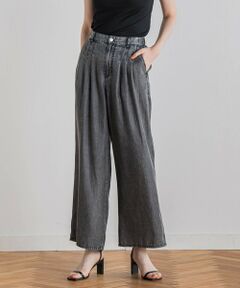 Droite lautreamont / ドロワットロートレアモン デニムパンツ | バイオシルクパウダー加工ワイドパンツ≪洗濯機で洗える≫