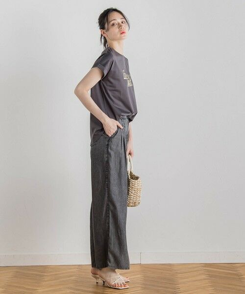 Droite lautreamont / ドロワットロートレアモン デニムパンツ | バイオシルクパウダー加工ワイドパンツ≪洗濯機で洗える≫ | 詳細12