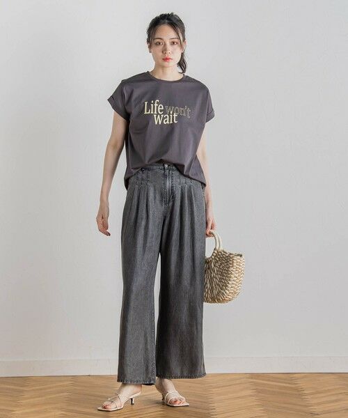 Droite lautreamont / ドロワットロートレアモン デニムパンツ | バイオシルクパウダー加工ワイドパンツ≪洗濯機で洗える≫ | 詳細13