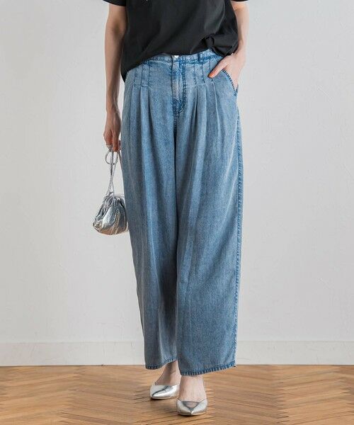 Droite lautreamont / ドロワットロートレアモン デニムパンツ | バイオシルクパウダー加工ワイドパンツ≪洗濯機で洗える≫ | 詳細16