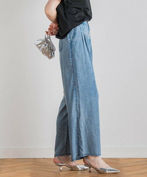 Droite lautreamont / ドロワットロートレアモン デニムパンツ | バイオシルクパウダー加工ワイドパンツ≪洗濯機で洗える≫ | 詳細17