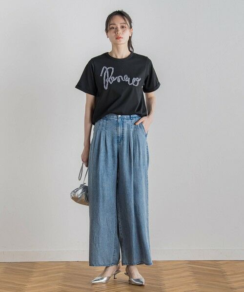 Droite lautreamont / ドロワットロートレアモン デニムパンツ | バイオシルクパウダー加工ワイドパンツ≪洗濯機で洗える≫ | 詳細19