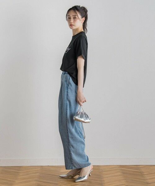 Droite lautreamont / ドロワットロートレアモン デニムパンツ | バイオシルクパウダー加工ワイドパンツ≪洗濯機で洗える≫ | 詳細20