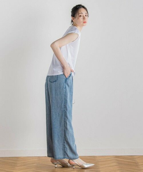 Droite lautreamont / ドロワットロートレアモン デニムパンツ | バイオシルクパウダー加工ワイドパンツ≪洗濯機で洗える≫ | 詳細22