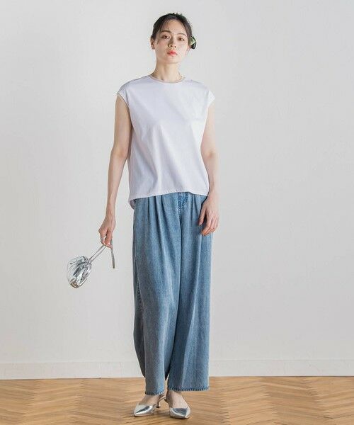 Droite lautreamont / ドロワットロートレアモン デニムパンツ | バイオシルクパウダー加工ワイドパンツ≪洗濯機で洗える≫ | 詳細23