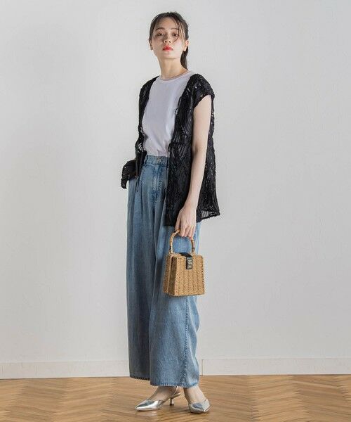 Droite lautreamont / ドロワットロートレアモン デニムパンツ | バイオシルクパウダー加工ワイドパンツ≪洗濯機で洗える≫ | 詳細25