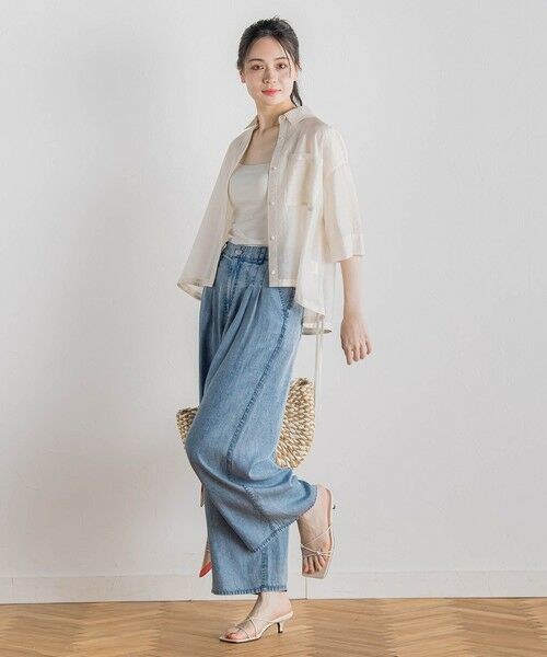 Droite lautreamont / ドロワットロートレアモン デニムパンツ | バイオシルクパウダー加工ワイドパンツ≪洗濯機で洗える≫ | 詳細30