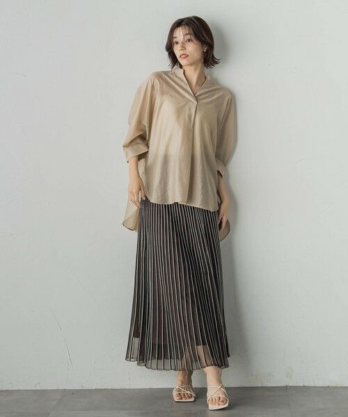 Droite lautreamont / ドロワットロートレアモン ミニ・ひざ丈スカート | シアーストライプスカート≪手洗い可能≫ | 詳細3