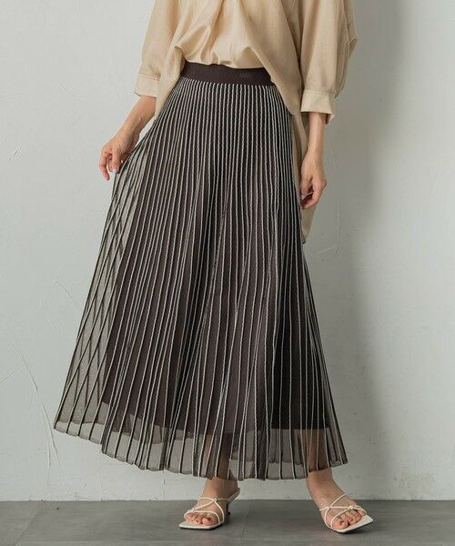 Droite lautreamont / ドロワットロートレアモン ミニ・ひざ丈スカート | シアーストライプスカート≪手洗い可能≫ | 詳細5