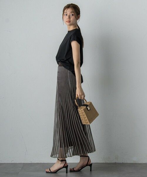 Droite lautreamont / ドロワットロートレアモン ミニ・ひざ丈スカート | シアーストライプスカート≪手洗い可能≫ | 詳細15