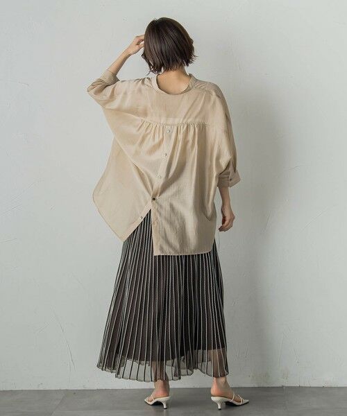 Droite lautreamont / ドロワットロートレアモン ミニ・ひざ丈スカート | シアーストライプスカート≪手洗い可能≫ | 詳細2