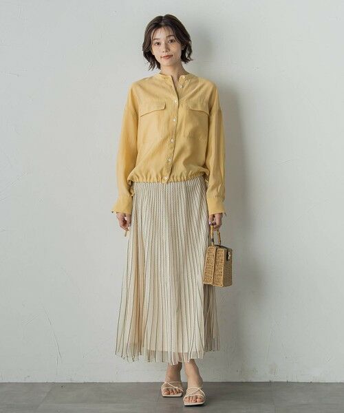 Droite lautreamont / ドロワットロートレアモン ミニ・ひざ丈スカート | シアーストライプスカート≪手洗い可能≫ | 詳細18