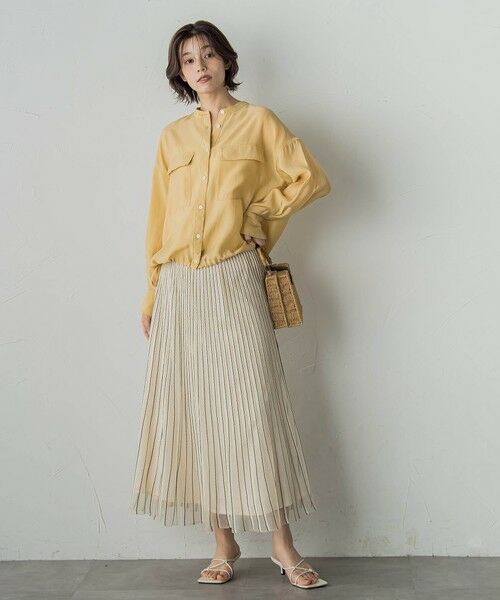 Droite lautreamont / ドロワットロートレアモン ミニ・ひざ丈スカート | シアーストライプスカート≪手洗い可能≫ | 詳細19