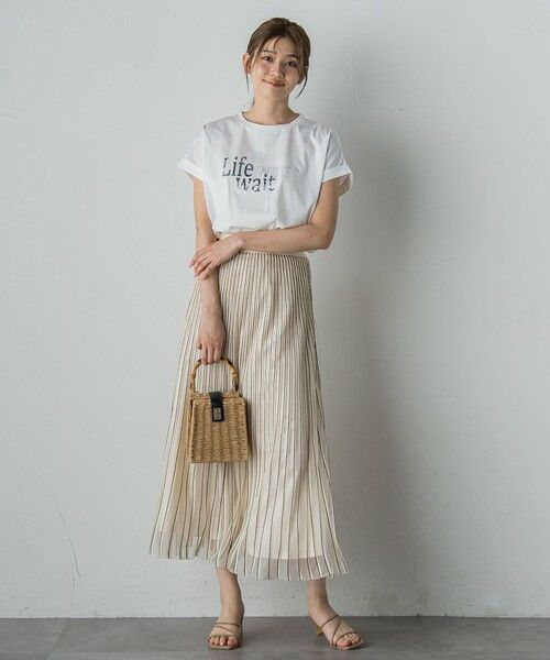 Droite lautreamont / ドロワットロートレアモン ミニ・ひざ丈スカート | シアーストライプスカート≪手洗い可能≫ | 詳細25