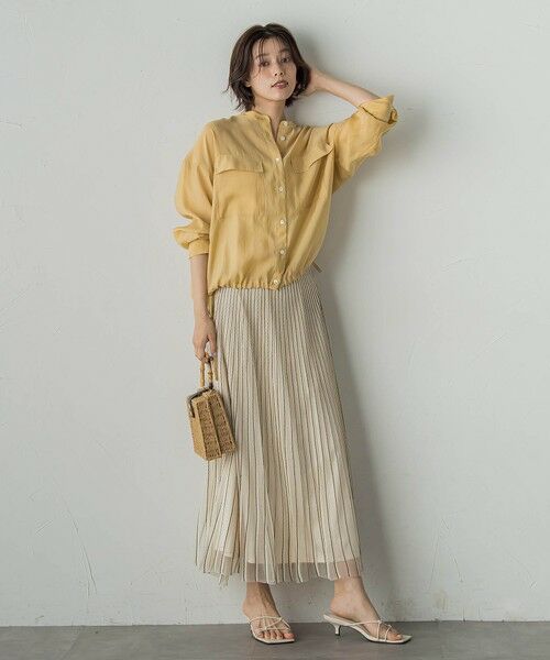 Droite lautreamont / ドロワットロートレアモン ミニ・ひざ丈スカート | シアーストライプスカート≪手洗い可能≫ | 詳細21