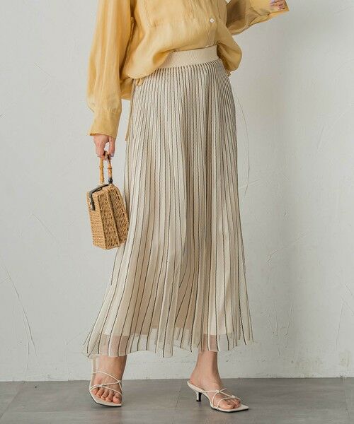 Droite lautreamont / ドロワットロートレアモン ミニ・ひざ丈スカート | シアーストライプスカート≪手洗い可能≫ | 詳細22