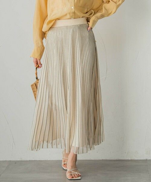 Droite lautreamont / ドロワットロートレアモン ミニ・ひざ丈スカート | シアーストライプスカート≪手洗い可能≫ | 詳細23