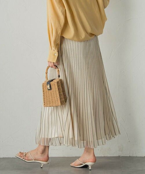 Droite lautreamont / ドロワットロートレアモン ミニ・ひざ丈スカート | シアーストライプスカート≪手洗い可能≫ | 詳細24