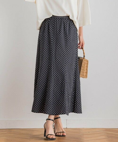Droite lautreamont/ドロワットロートレアモン 【WEB限定】サッカードットプリントスカート≪手洗い可能≫ ブラック M Droite lautreamont/ドロワットロートレアモン 【WEB限定】サッカードットプリントスカート≪手洗い可能≫ ブラック M