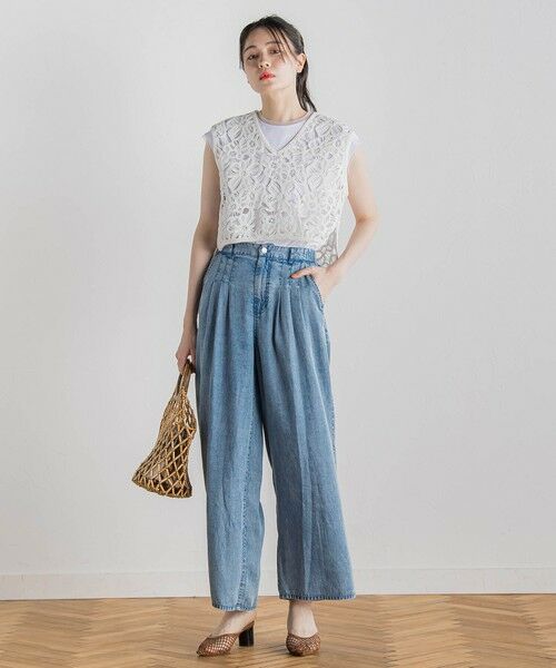 Droite lautreamont / ドロワットロートレアモン ダウンジャケット・ベスト | コットンレースベスト≪手洗い可能≫ | 詳細1