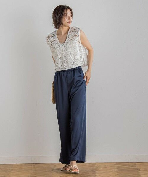 Droite lautreamont / ドロワットロートレアモン ダウンジャケット・ベスト | コットンレースベスト≪手洗い可能≫ | 詳細12