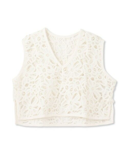 Droite lautreamont / ドロワットロートレアモン ダウンジャケット・ベスト | コットンレースベスト≪手洗い可能≫ | 詳細13