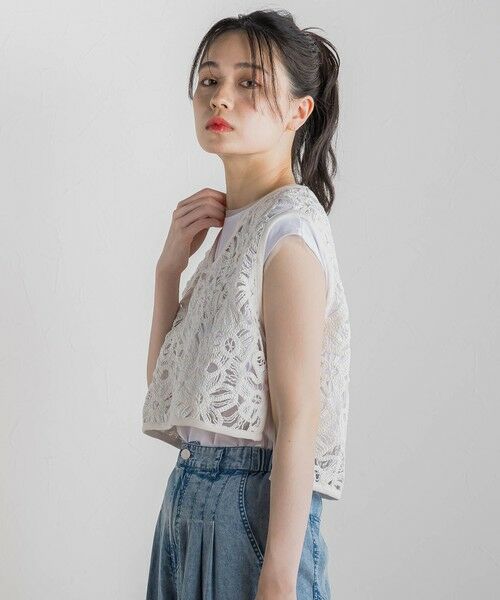 Droite lautreamont / ドロワットロートレアモン ダウンジャケット・ベスト | コットンレースベスト≪手洗い可能≫ | 詳細5