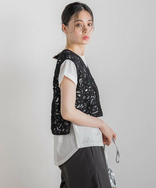 Droite lautreamont / ドロワットロートレアモン ダウンジャケット・ベスト | コットンレースベスト≪手洗い可能≫ | 詳細19