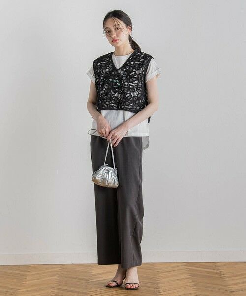 Droite lautreamont / ドロワットロートレアモン ダウンジャケット・ベスト | コットンレースベスト≪手洗い可能≫ | 詳細14