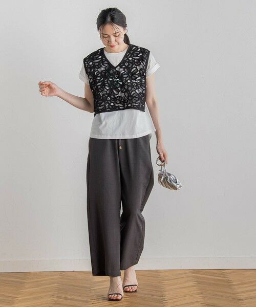 Droite lautreamont / ドロワットロートレアモン ダウンジャケット・ベスト | コットンレースベスト≪手洗い可能≫ | 詳細15