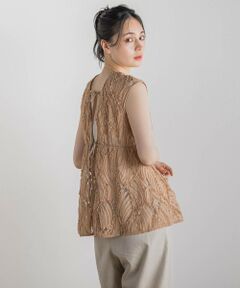 Droite lautreamont / ドロワットロートレアモン シャツ・ブラウス | チュールコード刺繍ビスチェ≪洗濯機で洗える≫