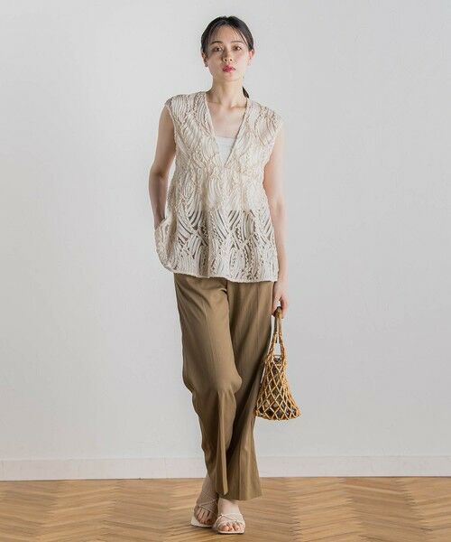 Droite lautreamont / ドロワットロートレアモン シャツ・ブラウス | チュールコード刺繍ビスチェ≪洗濯機で洗える≫ | 詳細1