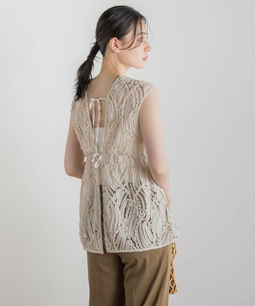 Droite lautreamont / ドロワットロートレアモン シャツ・ブラウス | チュールコード刺繍ビスチェ≪洗濯機で洗える≫ | 詳細5