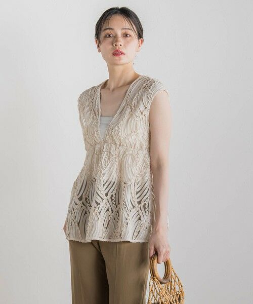 Droite lautreamont / ドロワットロートレアモン シャツ・ブラウス | チュールコード刺繍ビスチェ≪洗濯機で洗える≫ | 詳細6