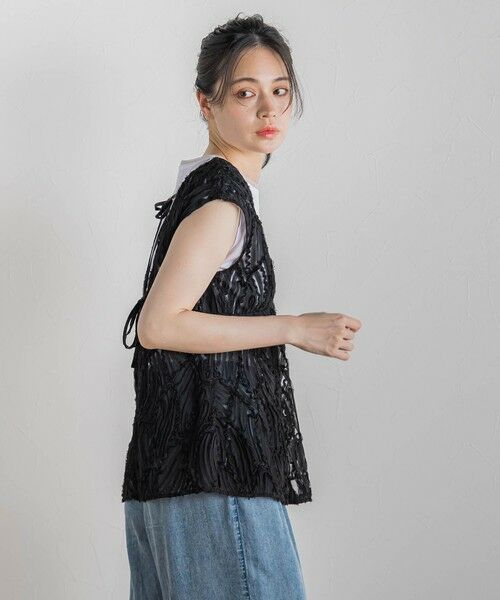 Droite lautreamont / ドロワットロートレアモン シャツ・ブラウス | チュールコード刺繍ビスチェ≪洗濯機で洗える≫ | 詳細18