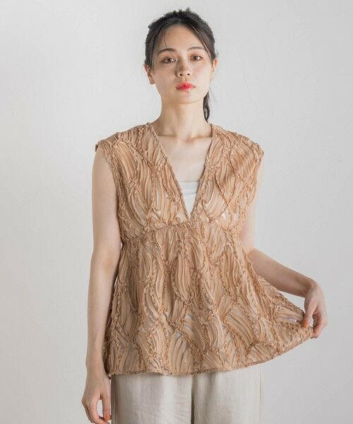 Droite lautreamont / ドロワットロートレアモン シャツ・ブラウス | チュールコード刺繍ビスチェ≪洗濯機で洗える≫ | 詳細25