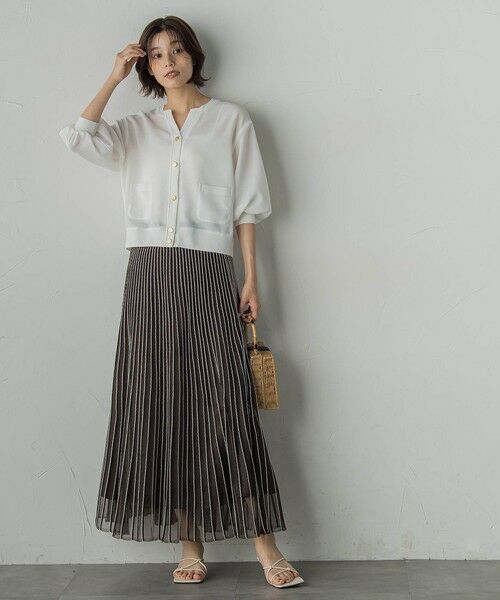 Droite lautreamont / ドロワットロートレアモン カーディガン・ボレロ | 変わり織りメッシュVカーディガン≪手洗い可能≫ | 詳細3