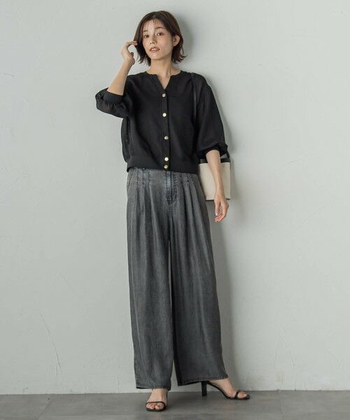 Droite lautreamont / ドロワットロートレアモン カーディガン・ボレロ | 変わり織りメッシュVカーディガン≪手洗い可能≫ | 詳細14