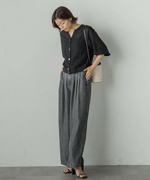 Droite lautreamont / ドロワットロートレアモン カーディガン・ボレロ | 変わり織りメッシュVカーディガン≪手洗い可能≫ | 詳細15