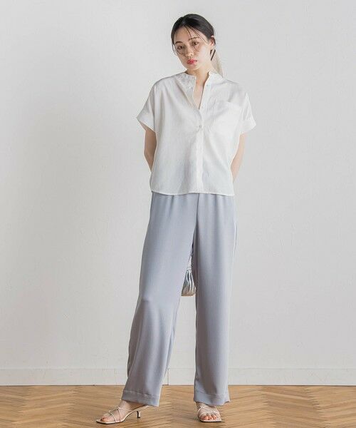 Droite lautreamont / ドロワットロートレアモン シャツ・ブラウス | 【WEB限定】麻調バックヨークテープ切替えブラウス≪洗濯機で洗える≫ | 詳細3