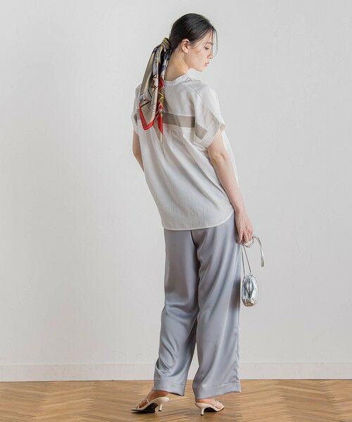 Droite lautreamont / ドロワットロートレアモン シャツ・ブラウス | 【WEB限定】麻調バックヨークテープ切替えブラウス≪洗濯機で洗える≫ | 詳細5