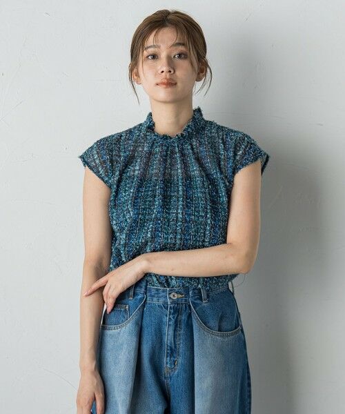 Droite lautreamont / ドロワットロートレアモン シャツ・ブラウス | 【WEB限定】カットジャガードチェックプリントブラウス | 詳細5