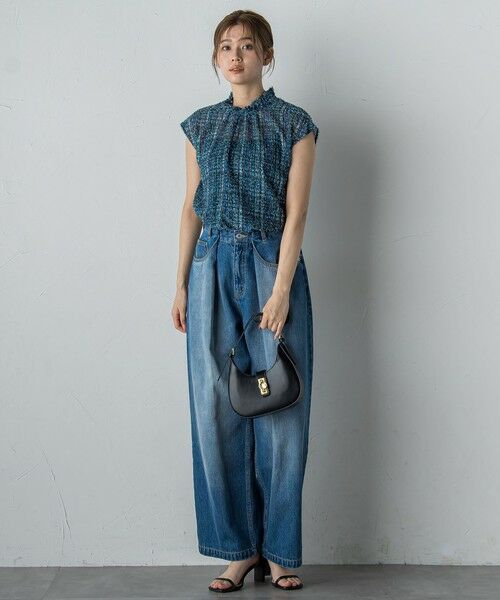 Droite lautreamont / ドロワットロートレアモン シャツ・ブラウス | 【WEB限定】カットジャガードチェックプリントブラウス | 詳細1