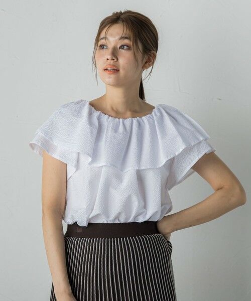 Droite lautreamont / ドロワットロートレアモン シャツ・ブラウス | 【WEB限定】ワンダーウェーブクロスブラウス≪手洗い可能≫ | 詳細4